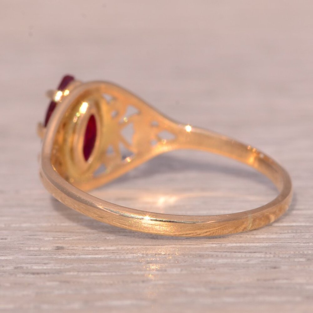 Lab Created Ruby Ring In Yellow Gold - image 3